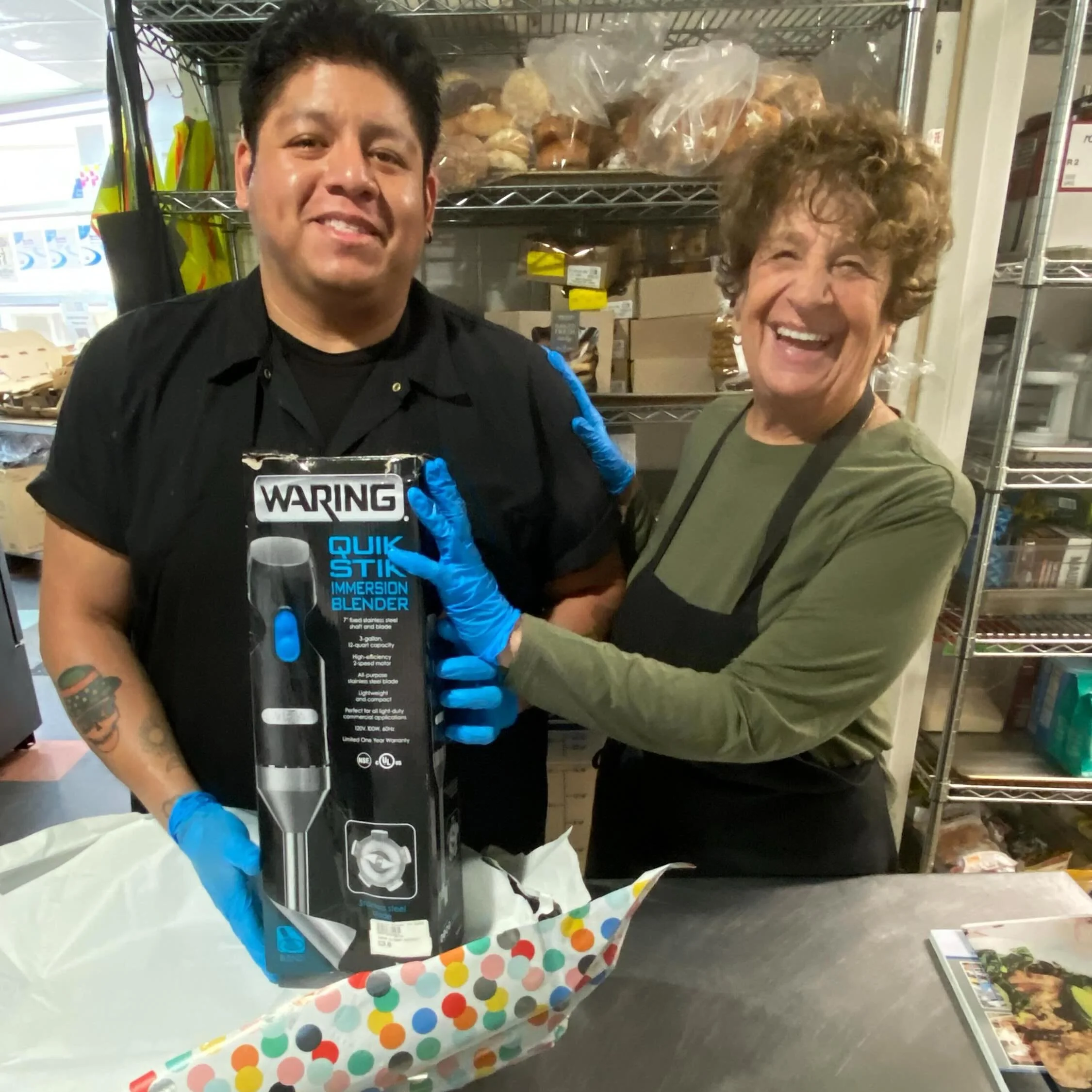 As a regular Dinner volunteer, Johanna knew how much we needed an immersion blender, and she so sweetly donated one to us! It&rsquo;s so special how generous our volunteers and community are - thank you, Johanna!