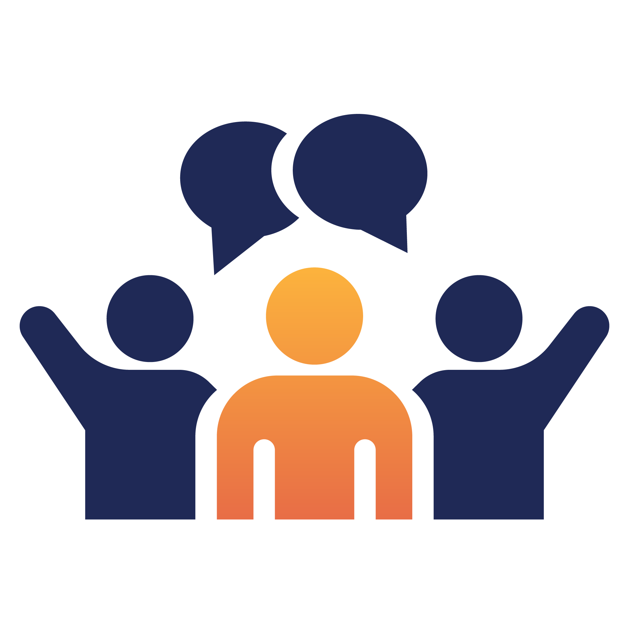 icon of group with bubble chats