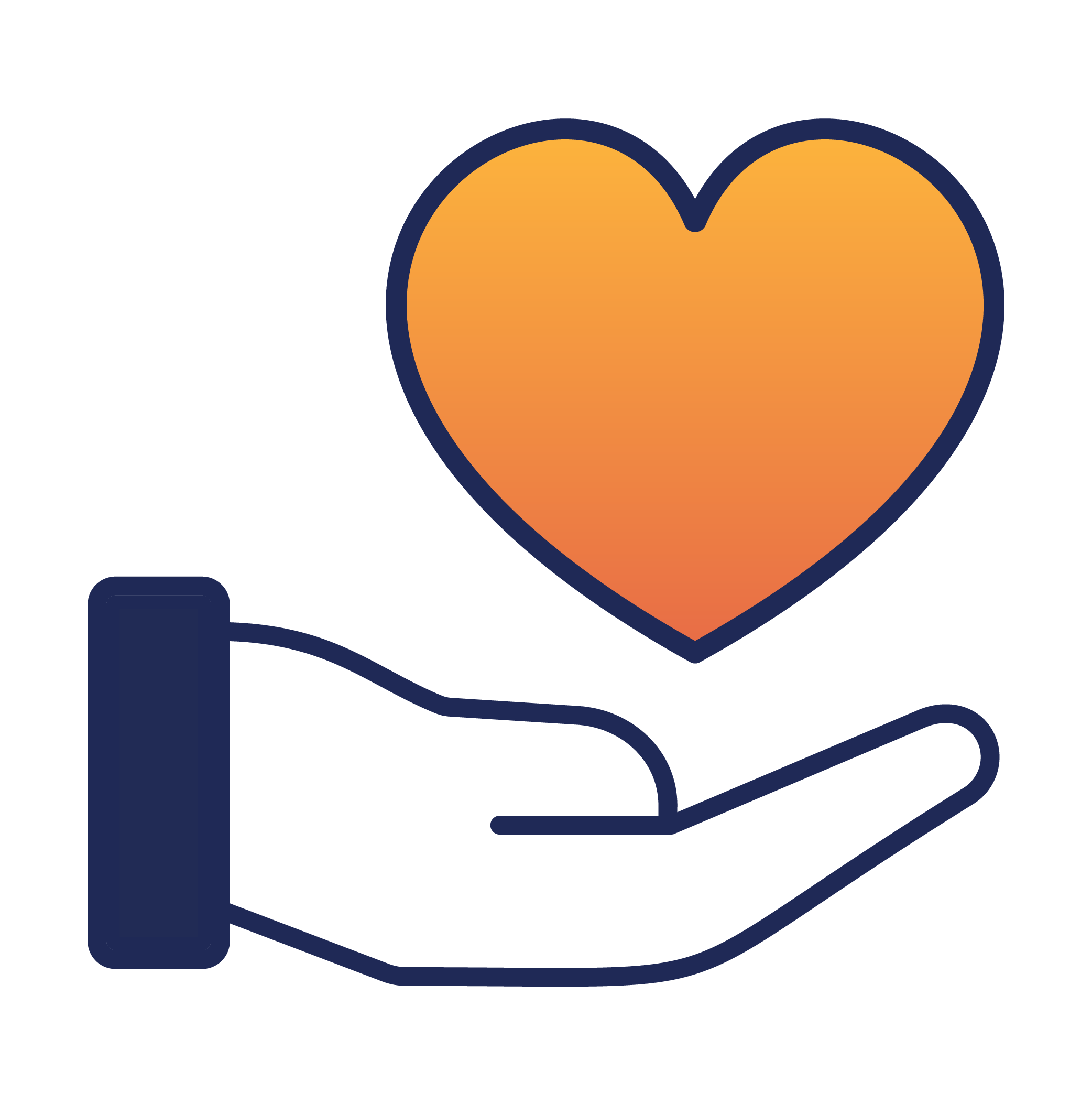 icon of heart on top of hand