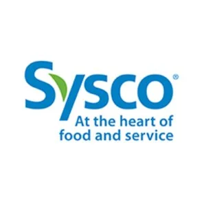 Sysco logo with the tagline "At the heart of food and service"