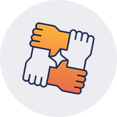 icon of four hands together