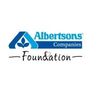 Albertsons Companies Foundation logo with a blue emblem and black handwritten-style text