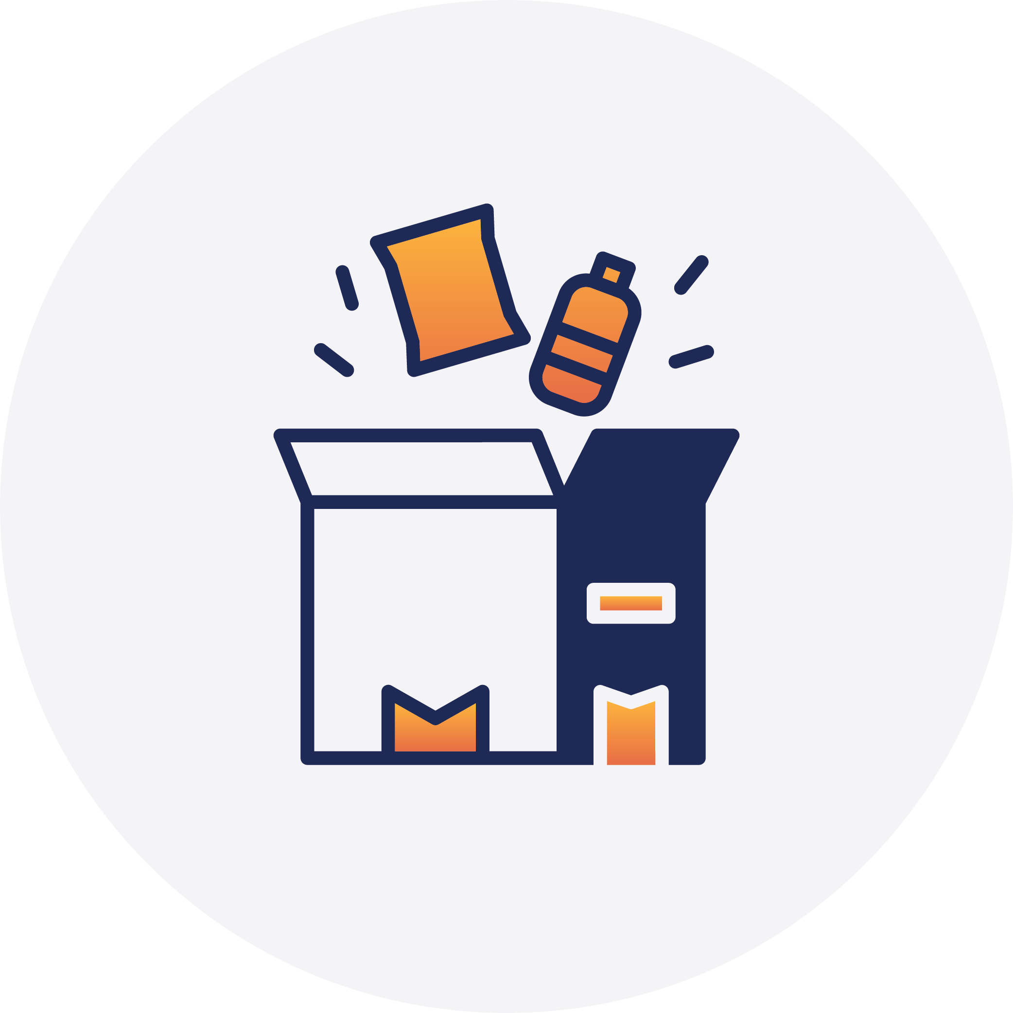 icon of food drive in gray circle