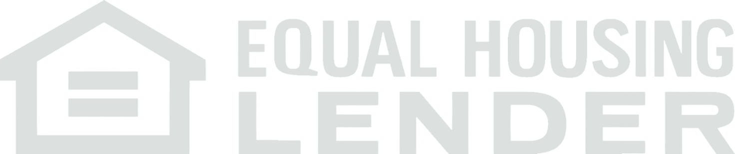 Logo for Equal Housing Lender featuring a house icon with a mortgage symbol inside and the words 'Equal Housing Lender' in bold gray text.