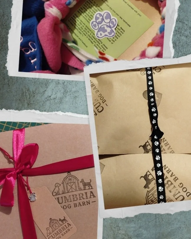 There&rsquo;s nothing quite like opening a parcel that feels like a present &mdash; and that&rsquo;s exactly what we aim for.
Every Cumbria Dog Barn toy is wrapped with care, tucked into a gift box, and finished with a beautiful gift tag (yes, we can