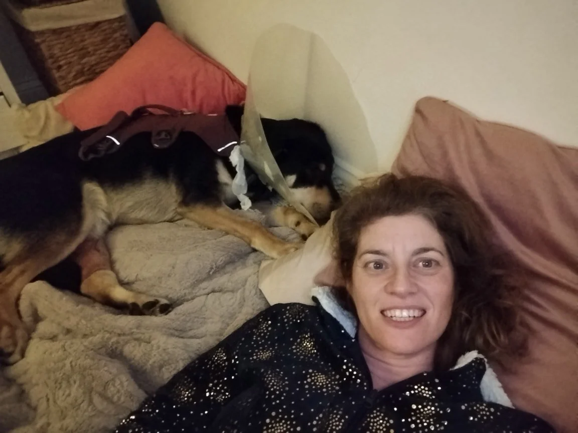 Day 2 of Bruce&rsquo;s Recovery 💙🐾
For anyone who missed yesterday&rsquo;s update, our bouncy boy Bruce has had surgery to repair a cruciate ligament injury. The procedure is called TPLO, which involves fitting a metal plate into the knee joint to 