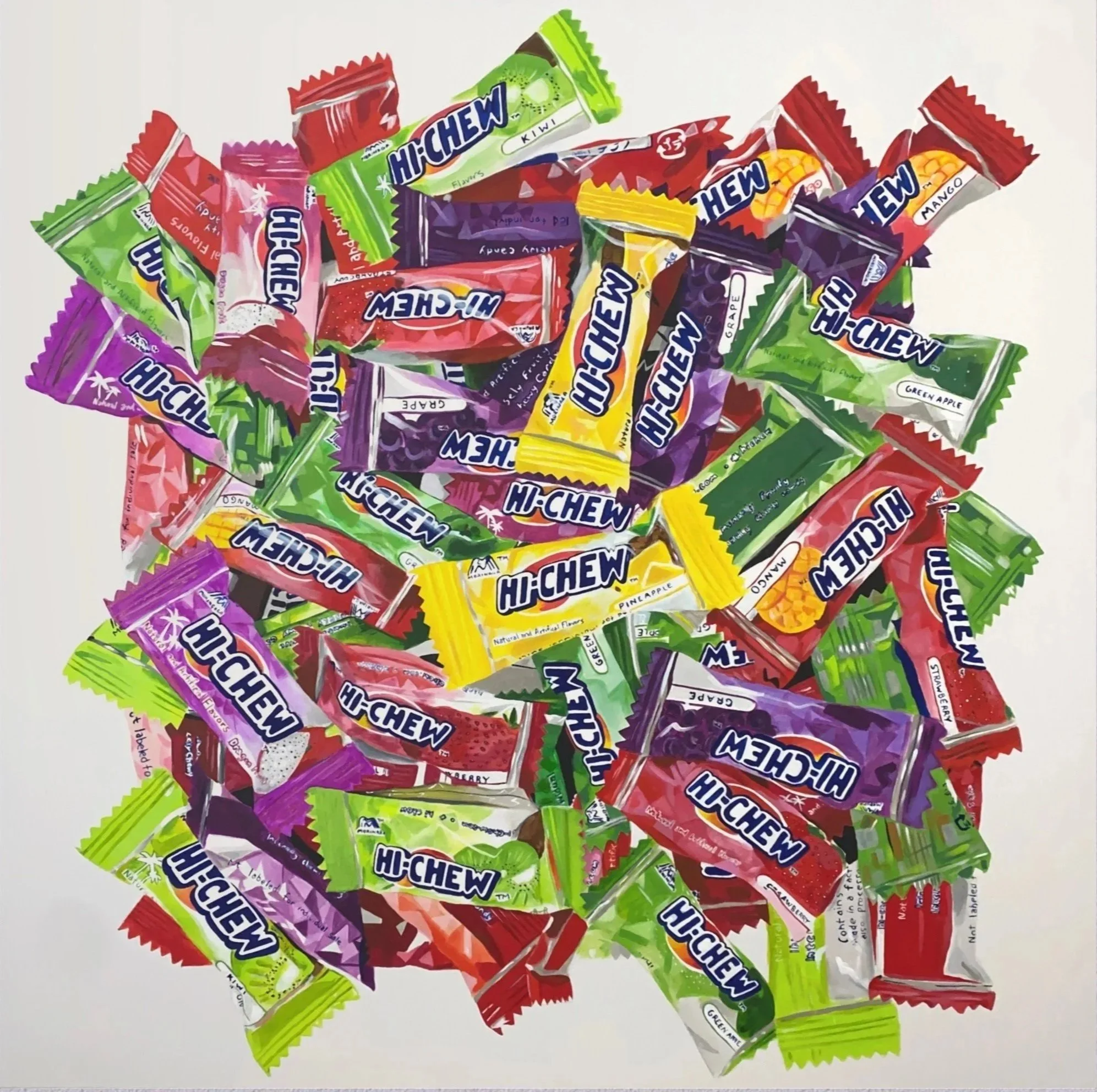 Hi Chew.60x60 inches. Acrylic on canvas. 2023. SOLD.