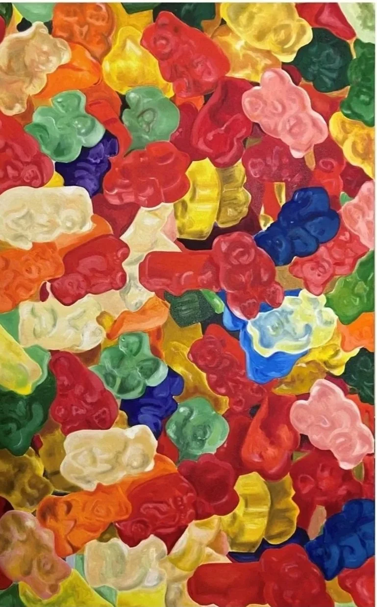 Gummi Bears. 30x48 inches. Oil on canvas. 2024. Available.