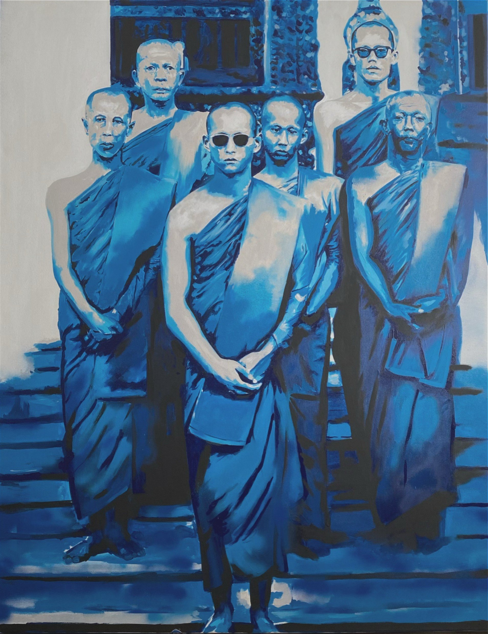 King Rama IX. Acrylic on canvas. 2022. SOLD