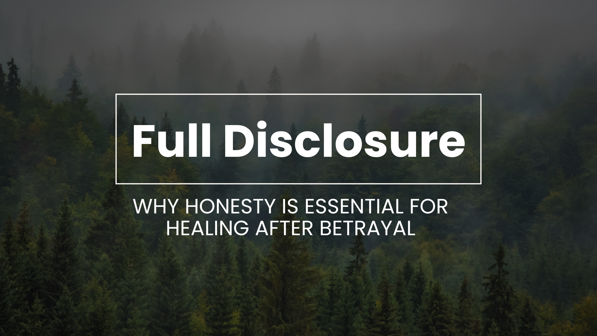 Full Disclosure in Sexual Addiction Recovery: Why Honesty Is Essential for Healing After Betrayal