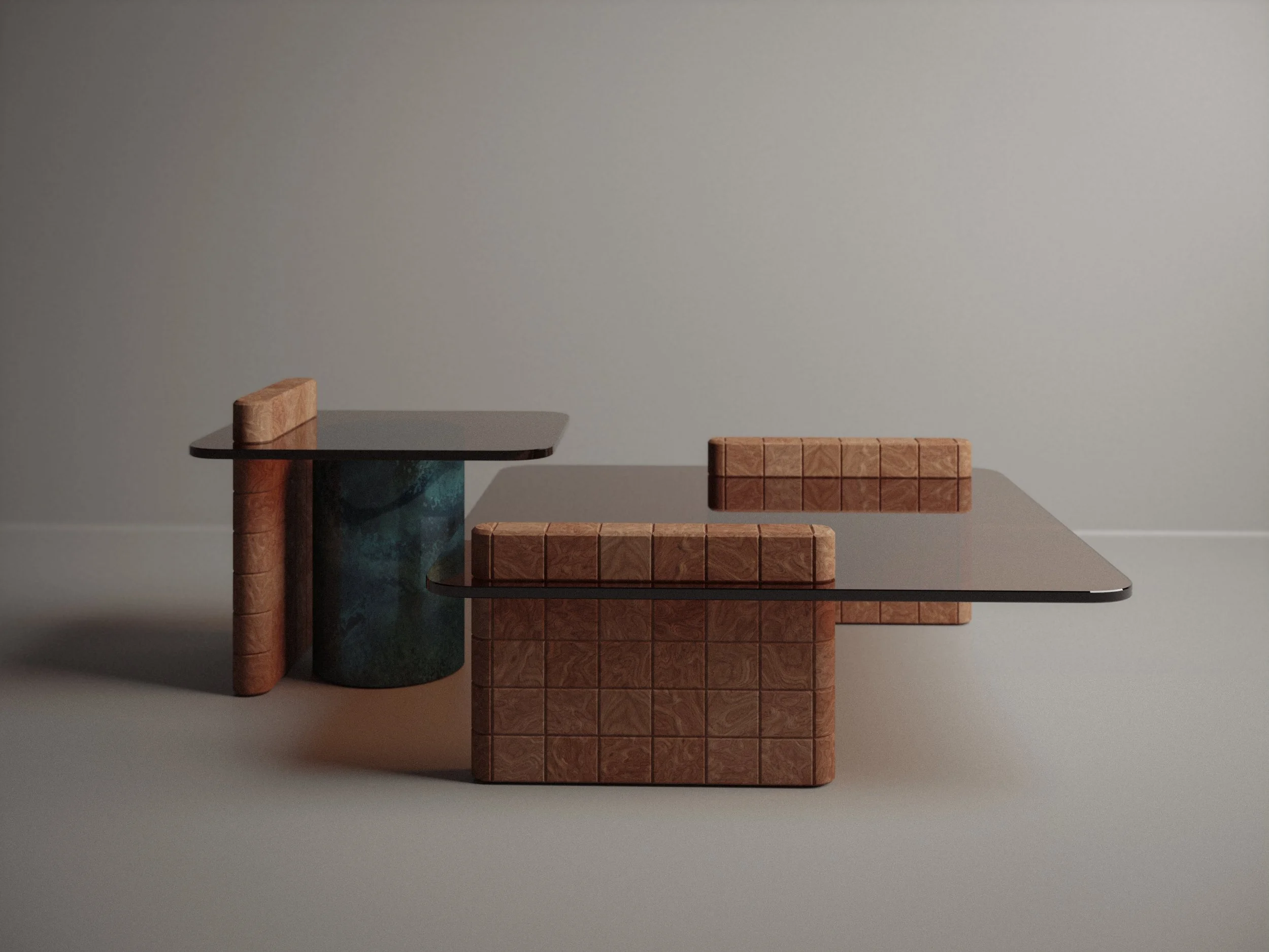 Palette - bold combinations for Squares: green with yellow, turquoise with orange.