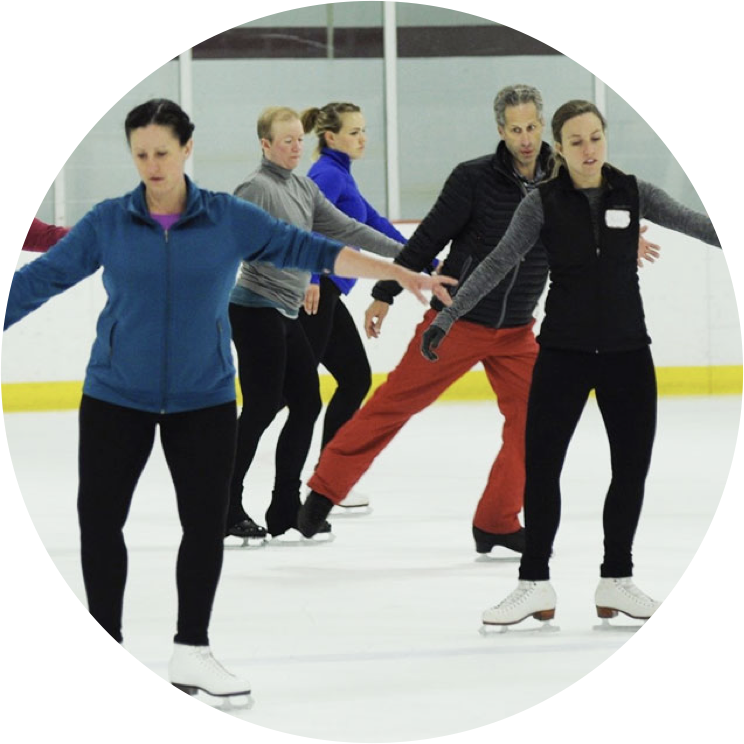 An group of adult figure skaters