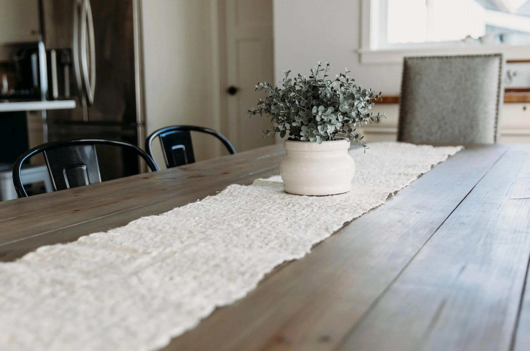 Mulberry Silk Table Runner - SNOWY WHITE