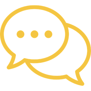 Two overlapping speech bubbles with three dots inside one of them.