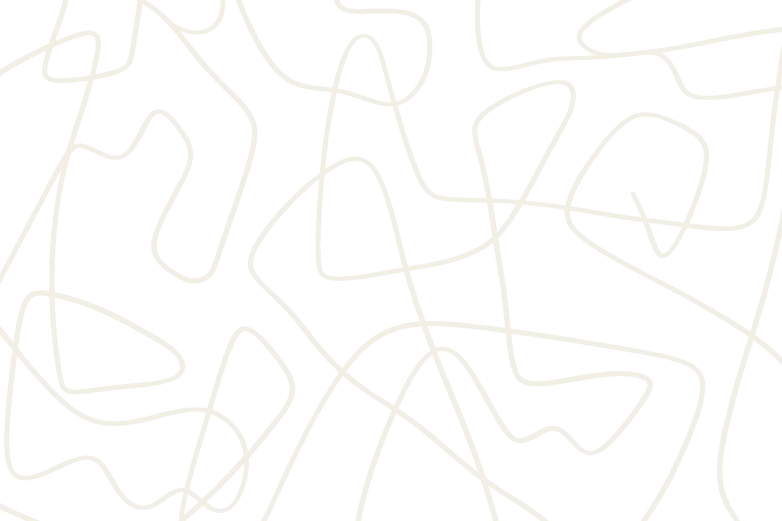 Abstract black and white line art with interconnected and overlapping lines forming irregular shapes.