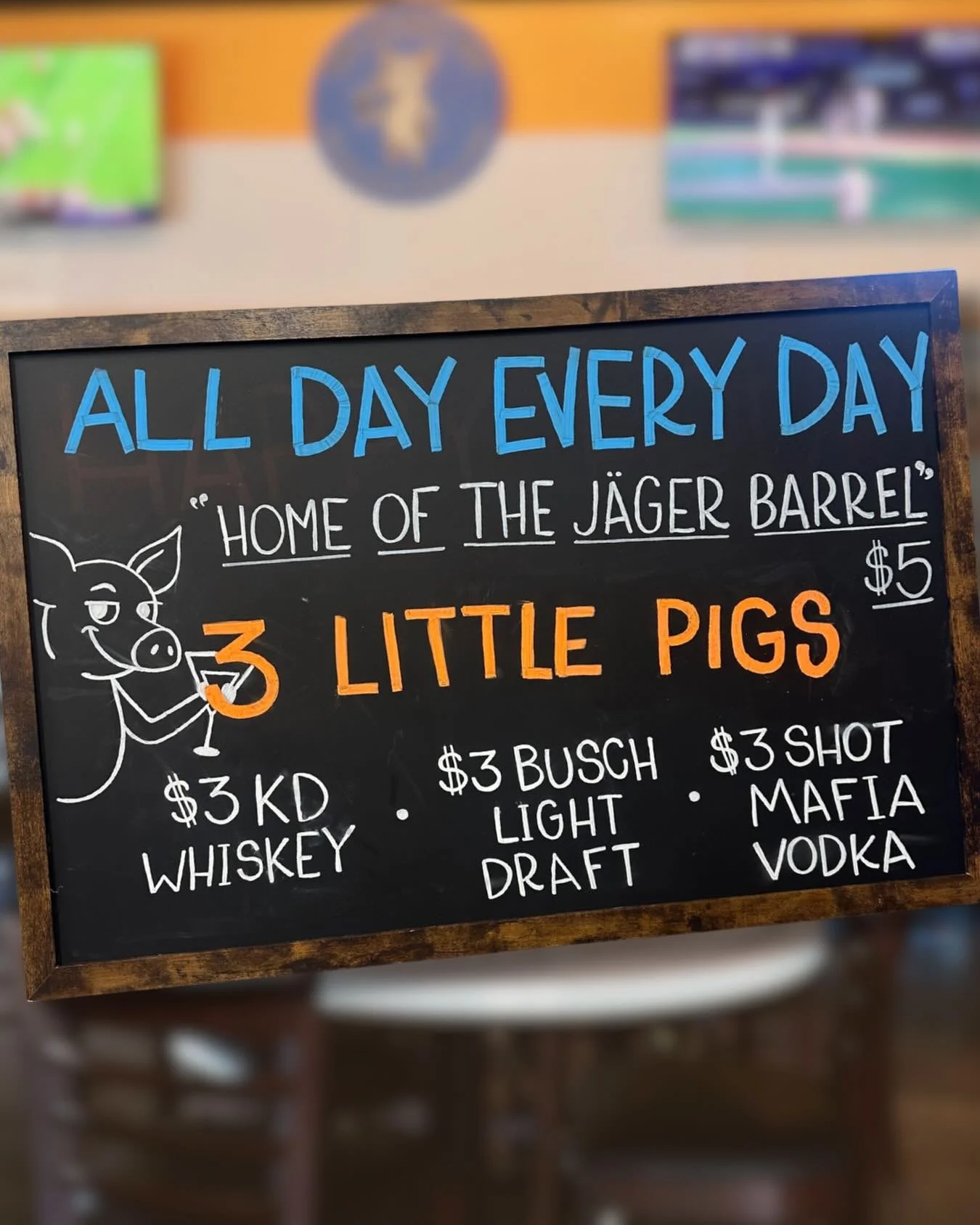 🐷🔥 3 Little Pigs 🔥🐷
ALL DAY, EVERY DAY!

🥃 $3 KD Whiskey
🍺 $3 Busch Light Draft
🍸 $3 Shot of Mafia Vodka

And we&rsquo;re the Home of the J&auml;ger Barrel &mdash; only $5!

Come and hang with us at The Skinny Pig!

#TheSkinnyPig #3LittlePigs 