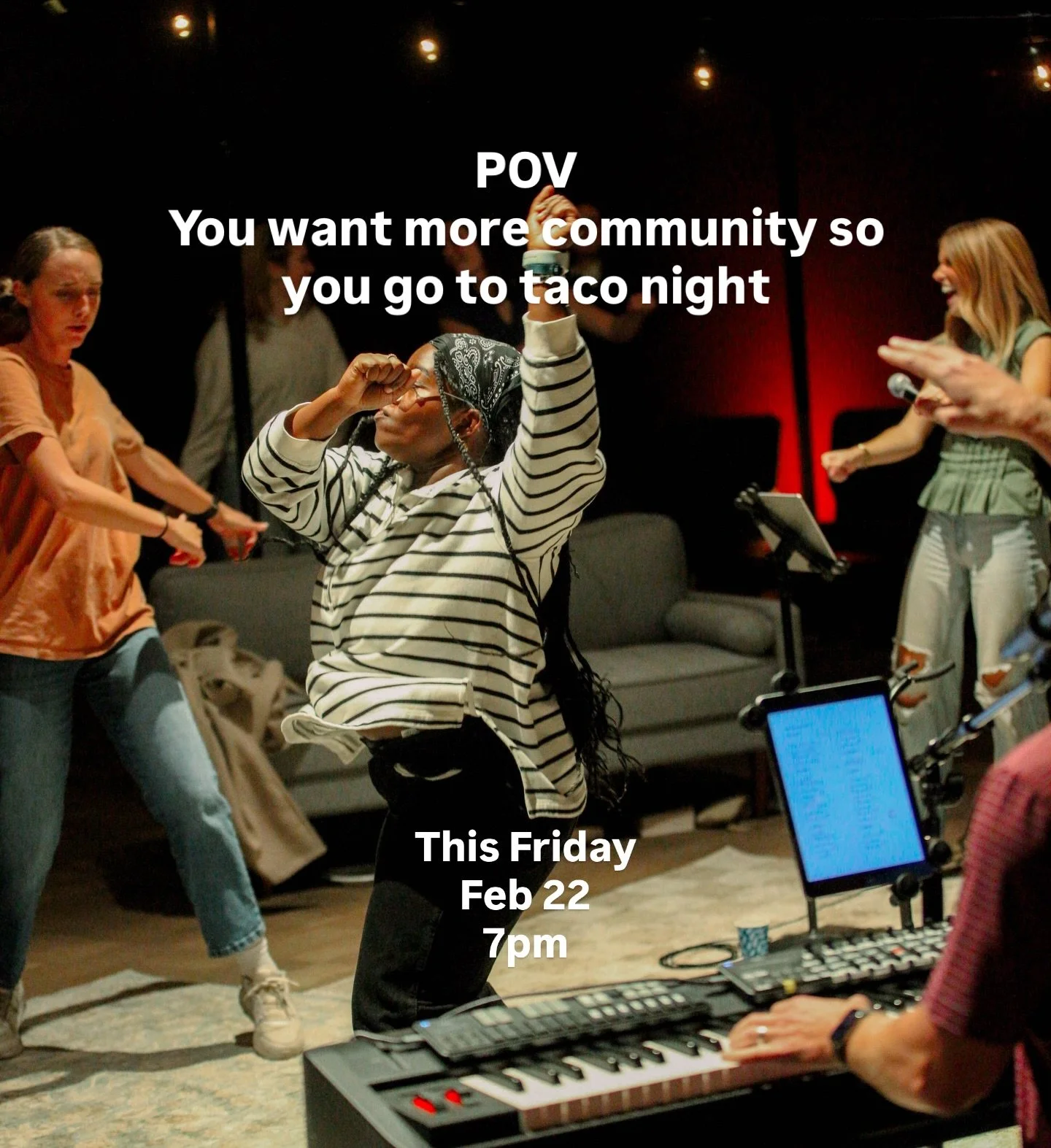 DID SOMEBODY SAY TACOS ?! 🌮 

We&rsquo;re having a get together with some yummy food THIS FRIDAY NIGHT (Feb 22) at 7pm 😍✨

3190 Shelton Rd
Valdosta, GA 31606

Things for you to bring:
Your friends
Neighbors
Cousins
Siblings 
As long as y&rsquo;all 