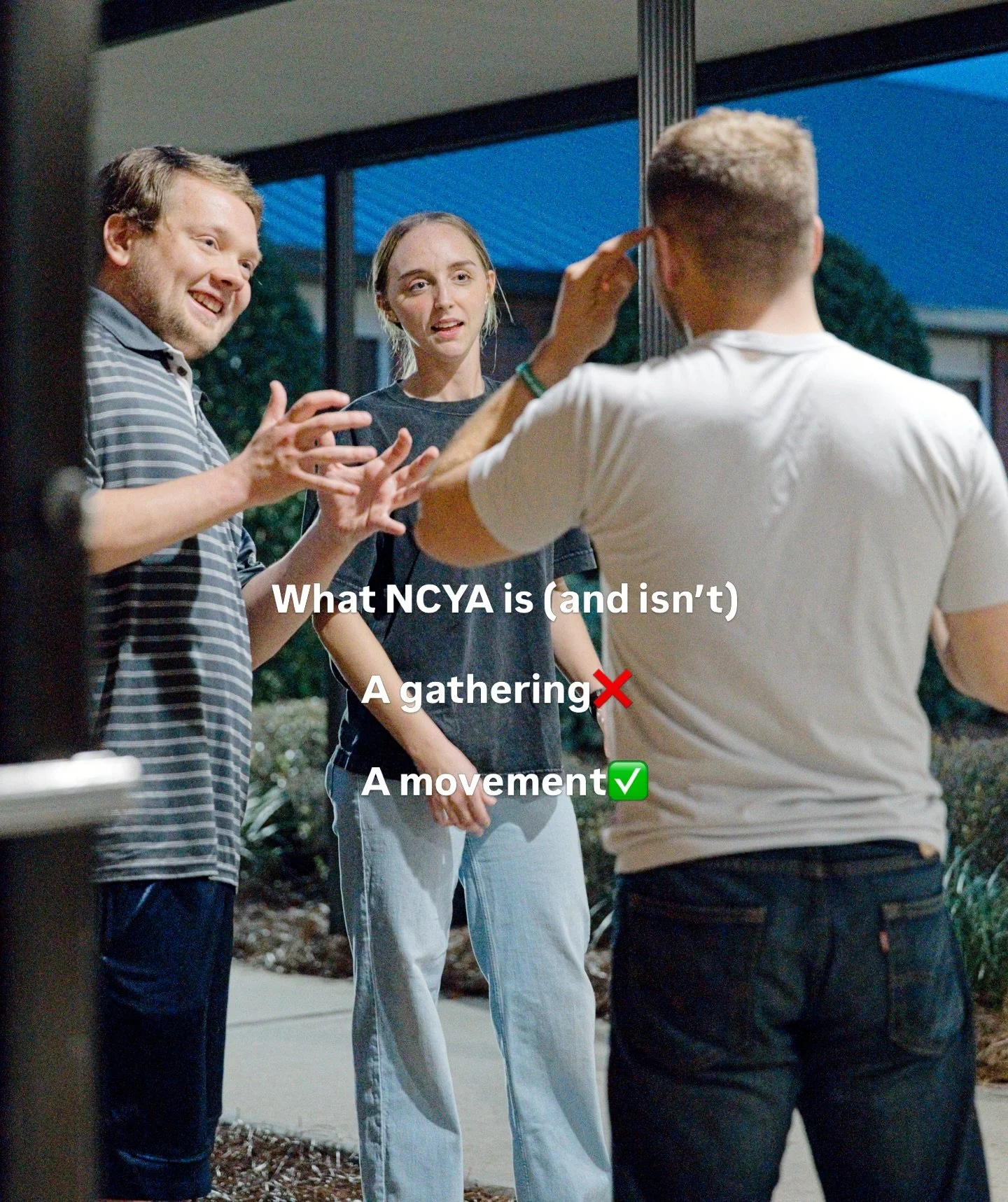 NCYA is a movement that meets every first Thursday of the month! 🔥 

Our next meeting is April 2nd and we&rsquo;d LOVE for you to join us! 
Are you between the ages of 18 and 30 longing for community?👀 you know where to go! 
@ncya.movement 
@nccval