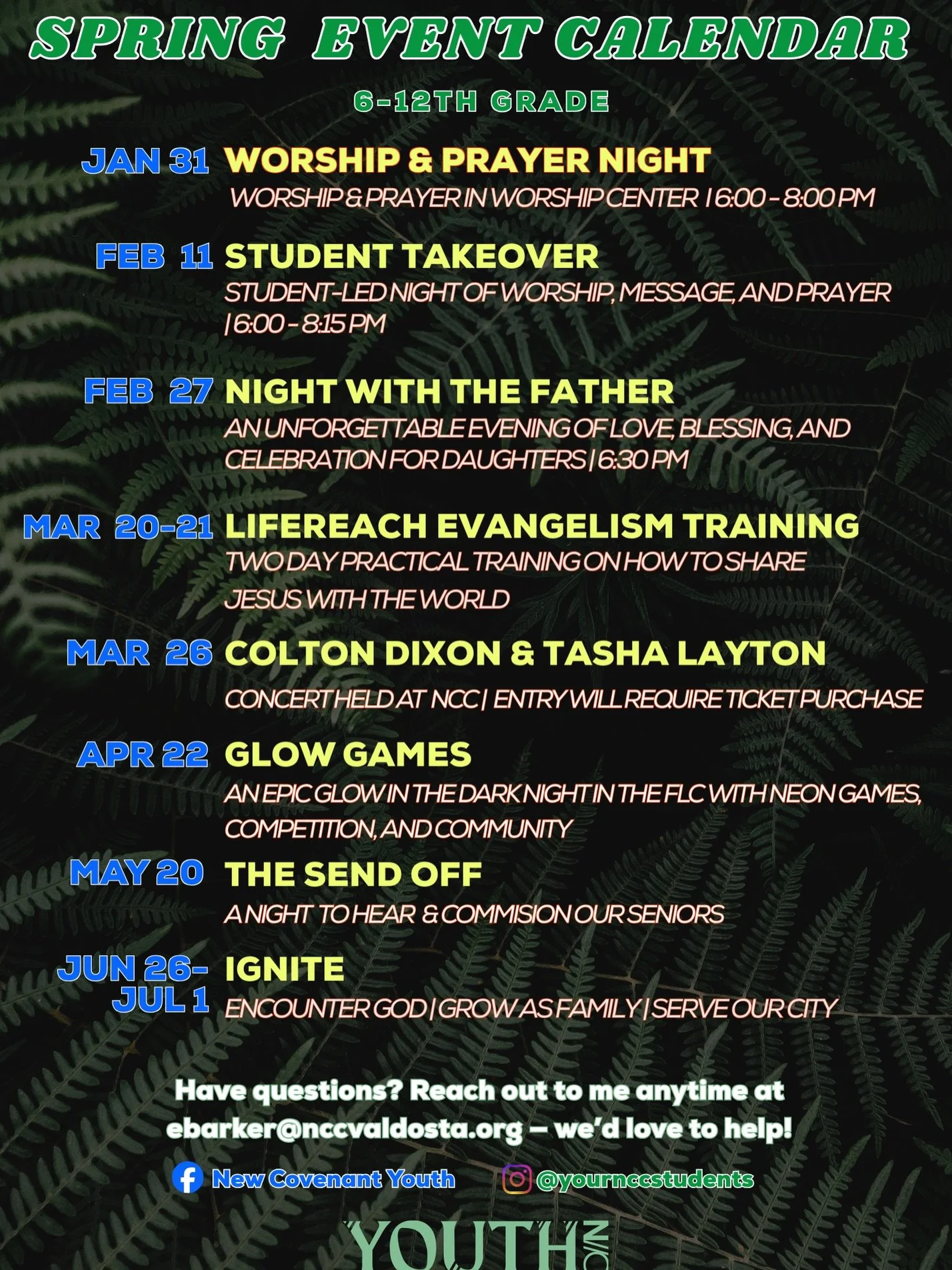 HEY STUDENTS 👀🔥

This spring is for YOU.

If you want to grow closer to God, understand your faith, build real friendships, and have fun while encountering Jesus this semester was built with you in mind.

We&rsquo;re worshiping. Praying. Learning h
