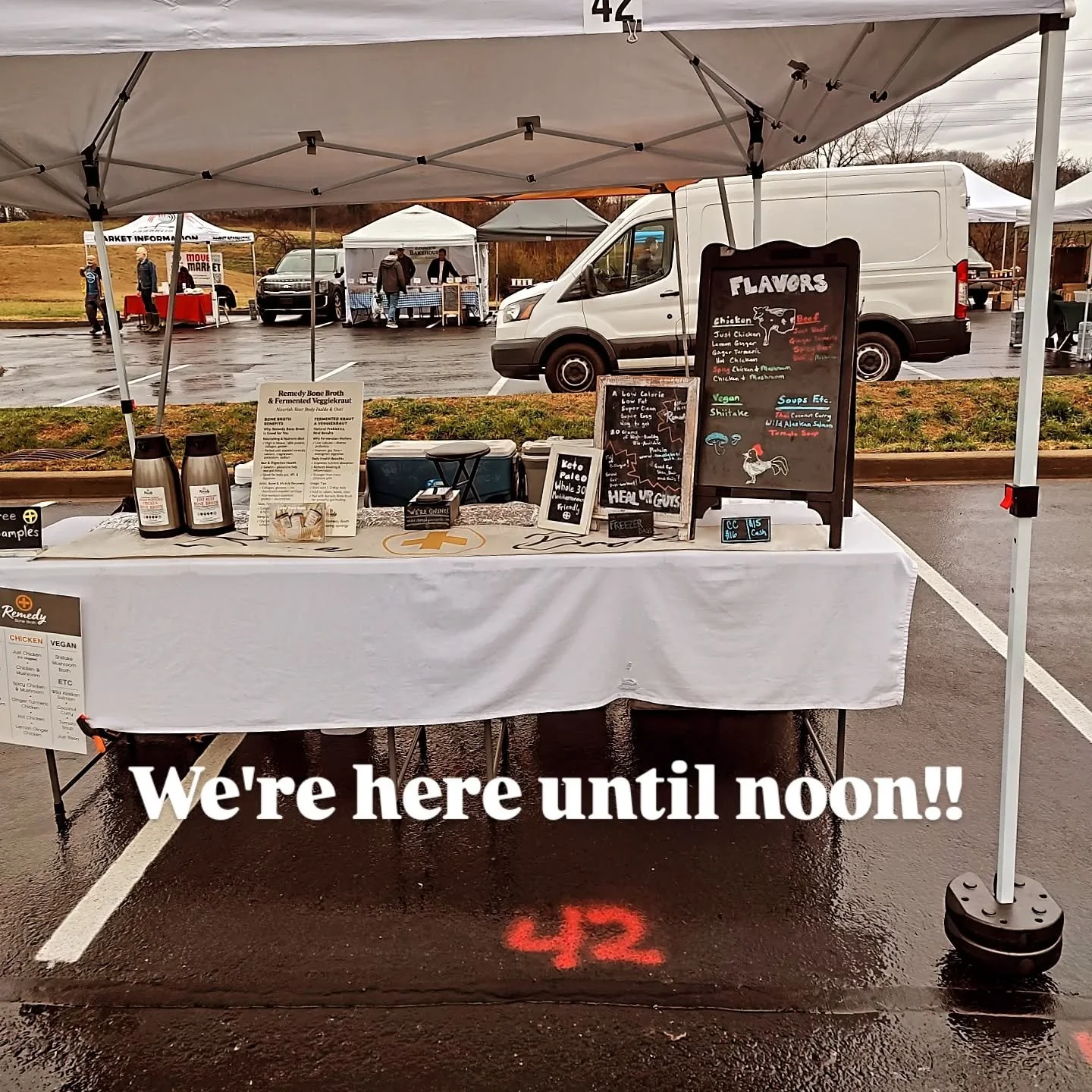 We are here at the @franklinfarmersmkt ! Meet some of our neighbors! @dynastyplantmilk and @moonshadowfarmtn and @tottysbend . Come on out and grab some of your necessities. The rain seems to be holding off! And as always if you can't make it you can