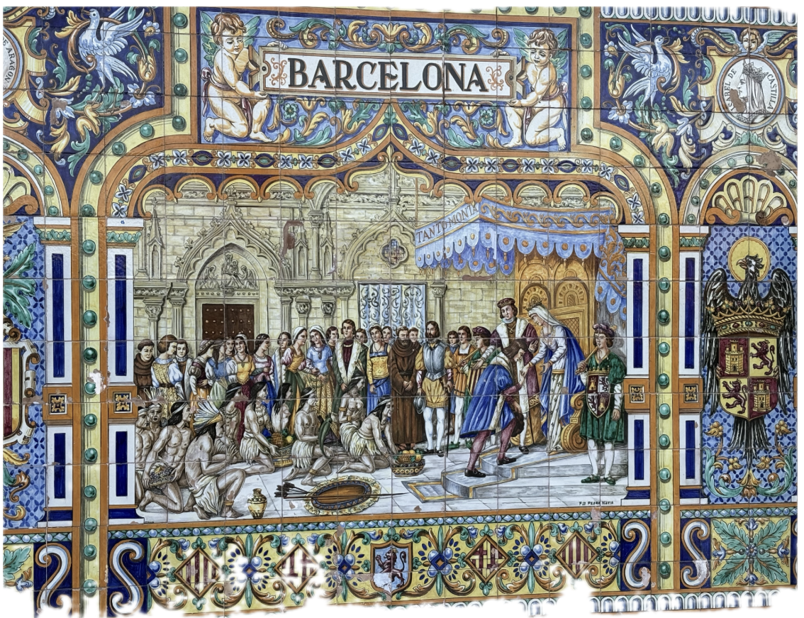 Azulejo Mural in the Plaza de Espana (Seville, Spain)