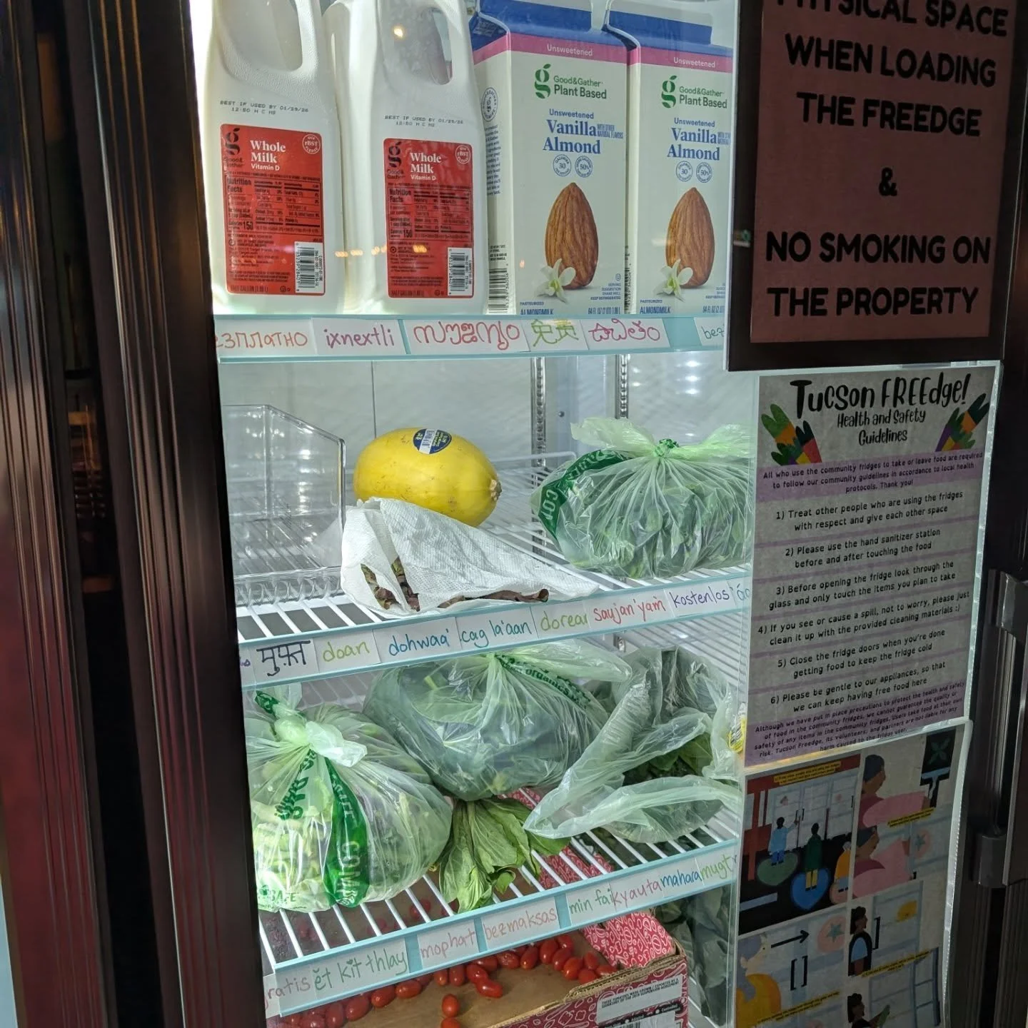 Our $$ donation campaign is going AWESOME!! Thank you everyone and please keep 'em coming!

State of the FREEdge on Monday night at 9:30pm:

Milk, almond milk, greens, cherry tomatoes, a spaghetti squash, cucumbers, peppers, grapefruit &amp; chocolat