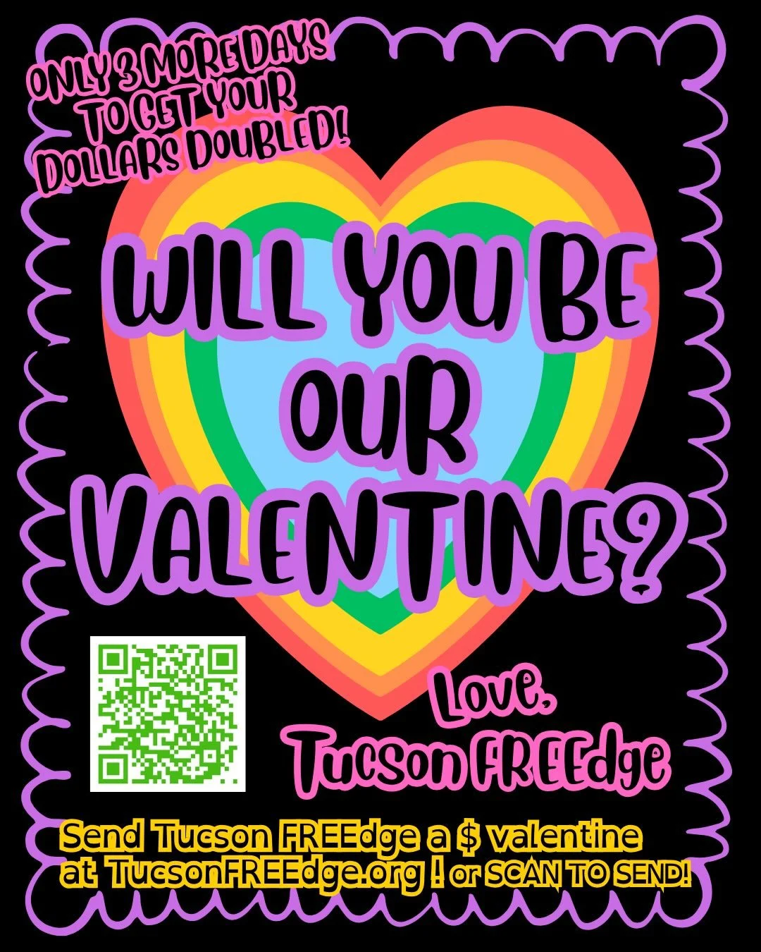 Thank you all for loving on Tucson with us! 💜🌈 The LOVE you all have shown in the past couple weeks has been so so so incredible!! 🥰

TLDR: Send your love to us by donating! 

You all have helped us get SOO far!! We are just about $2300 away from 