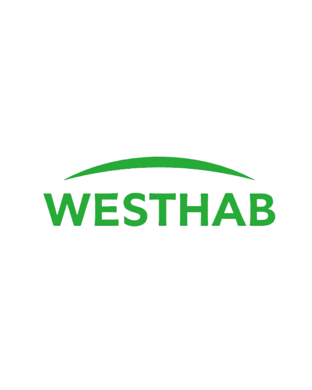 Westhab logo with stylized green and red arch over the text 'WESTHAB' in green
