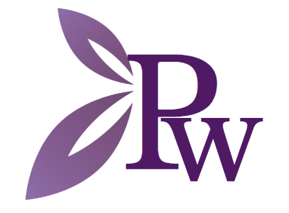 A graphic with purple and blue shades showing the letters 'PRM' and a leaf element.
