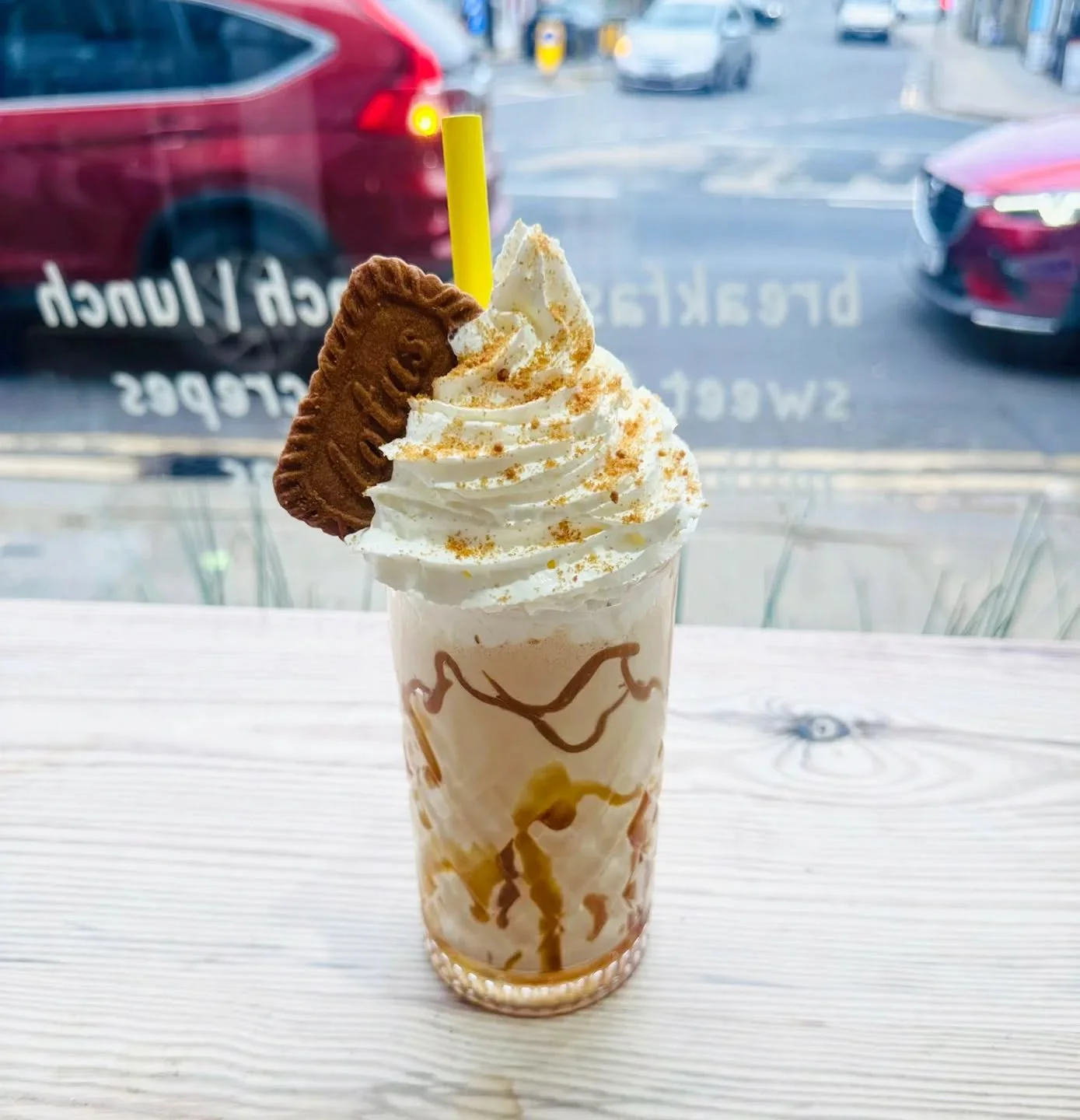 Aesthetically pleasing Biscoff milkshake