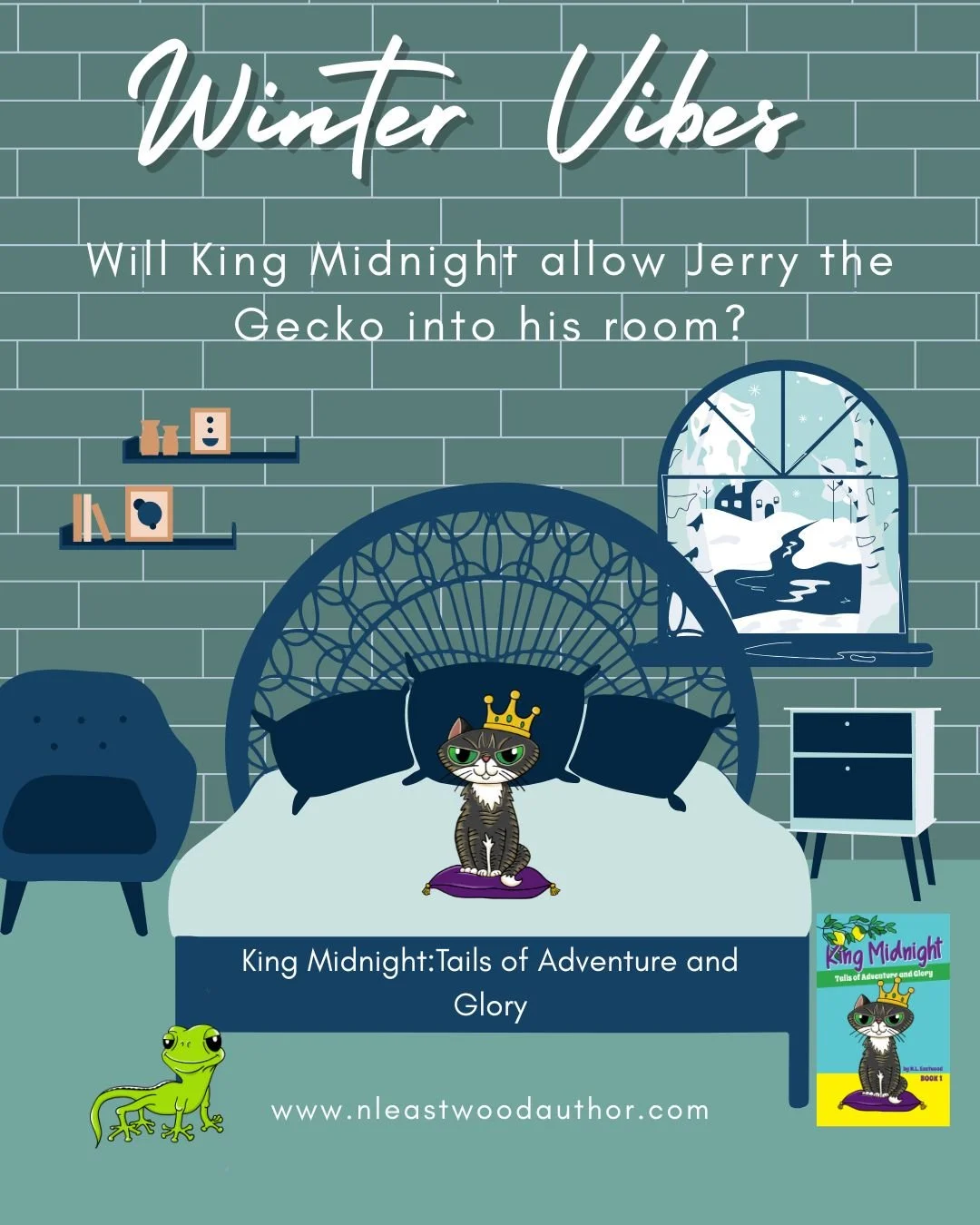 King Midnight has a cozy home. What should he do with Jerry the Gecko?