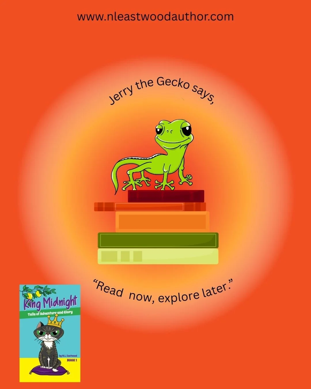 Jerry the gecko believes in reading