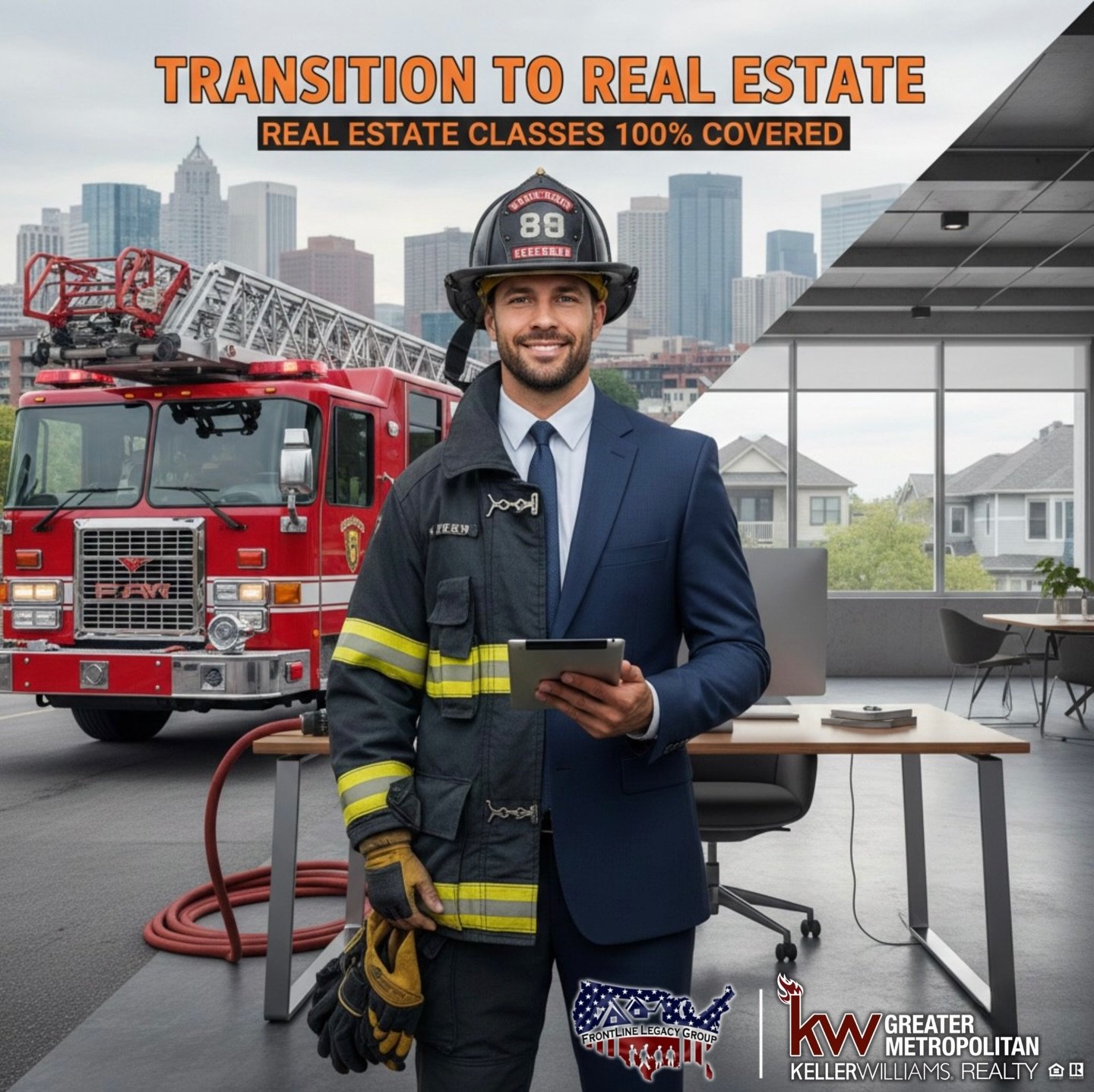 We Back Our Heroes - Real Estate Classes 100% Covered For First Responders &amp; Veterans

We&rsquo;ve partnered with Keller Williams Greater Metropolitan to offer something truly special. If you&rsquo;re a First Responder that&rsquo;s considered get