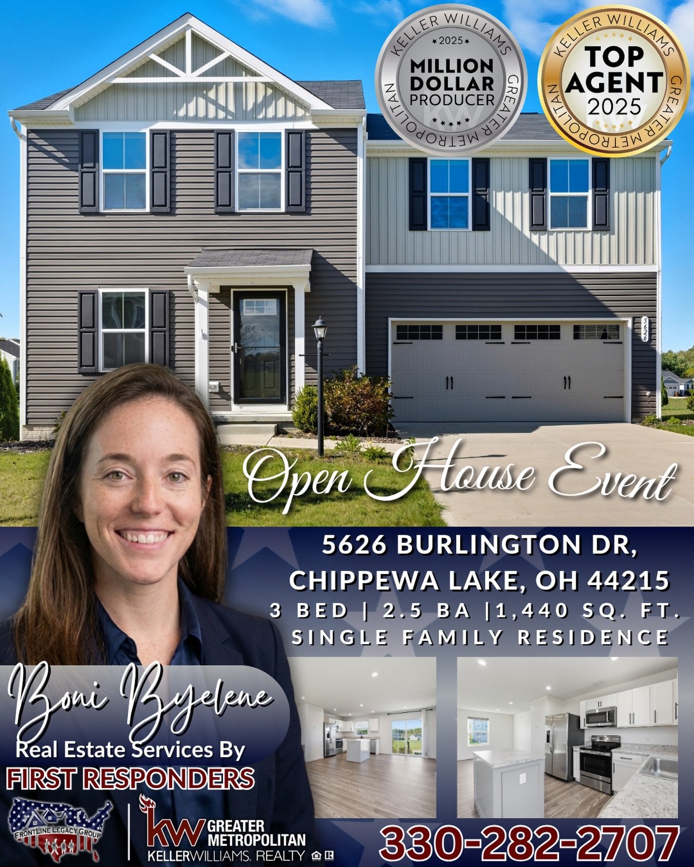 🚨 OPEN HOUSE EVENT 🚨
COME JOIN US AT:
➡️ Open House SUN, April 12th 2PM-4PM
 🇺🇸 5626 Burlington Rd, Chippewa Lake, OH
🏡 3 Bed | 2.5 bath | 1,440 SqFt | 2020 Build
🏷️ Priced at $330,000

Step inside this stunning 3-bedroom, 2.5-bath home built i