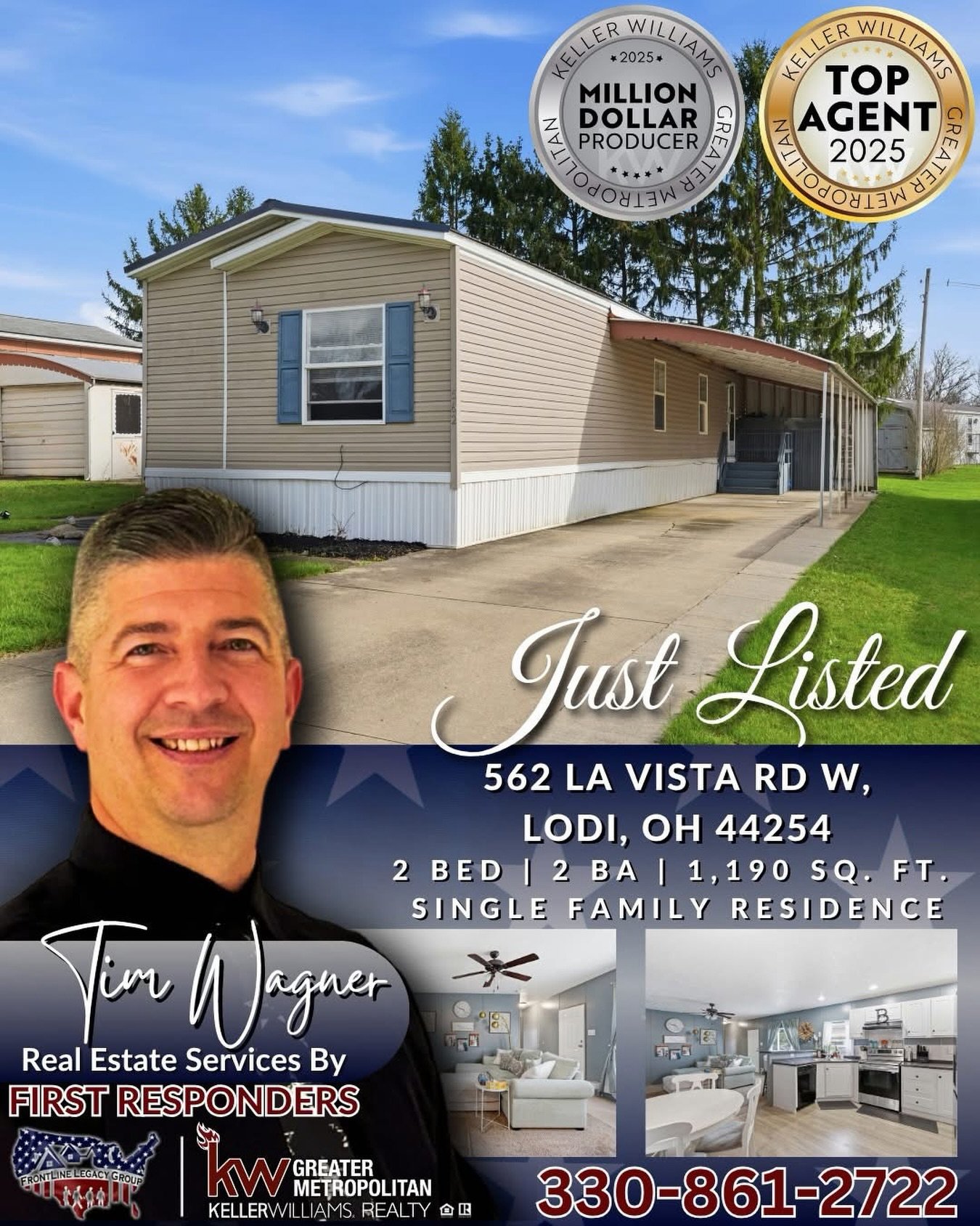 🚨 NEW LISTING ALERT 🚨
🇺🇸 562 La Vista Rd W, Lodi, OH 44254
🏡 2 Bed | 2 bath | 1,190 SqFt | Mobile Home
🏷️ Priced at $75,000

Welcome to this well-maintained and thoughtfully updated 2-bedroom, 2-bath manufactured home offering 1,190 square feet