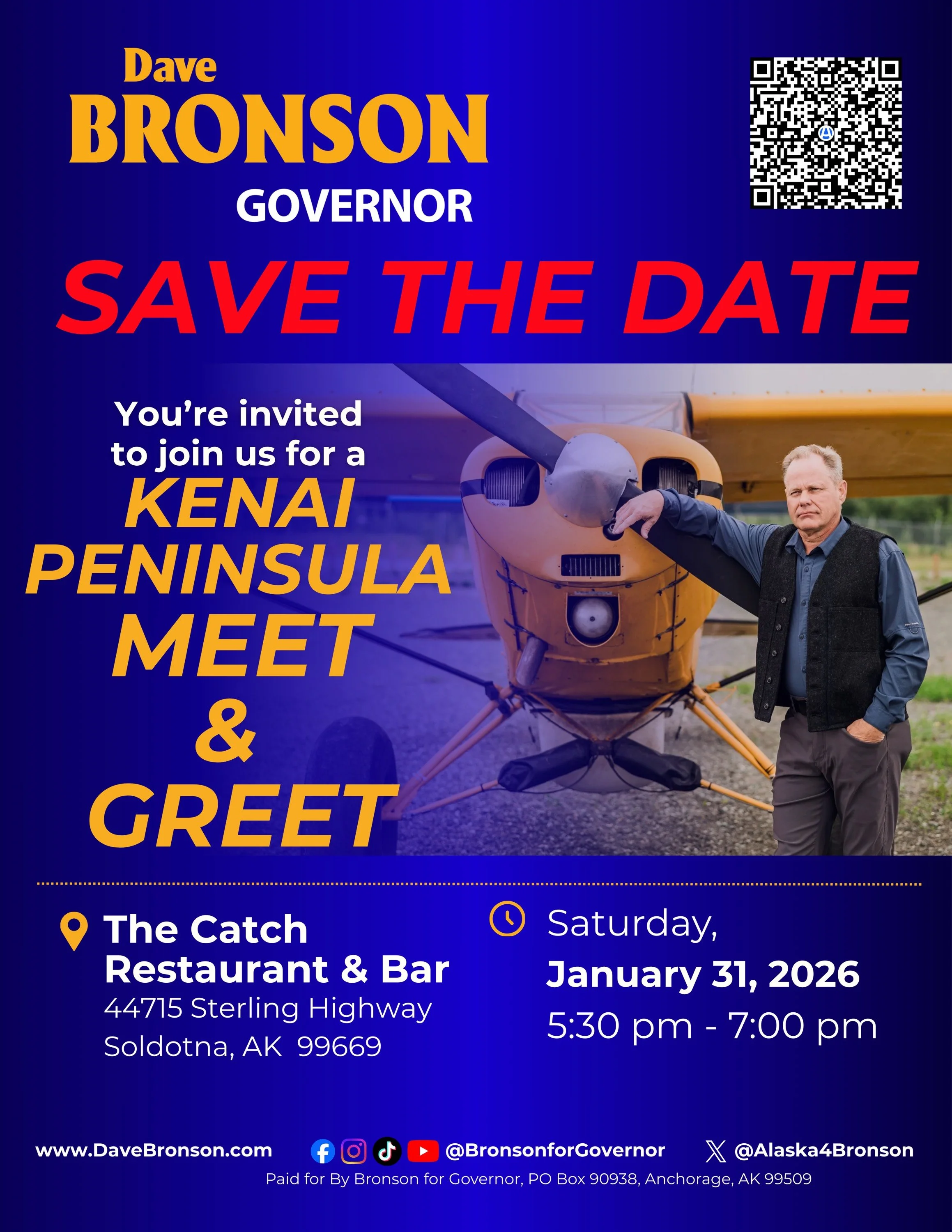 Save The Date: Kenai Peninsula - An Evening with Dave Bronson for Governor