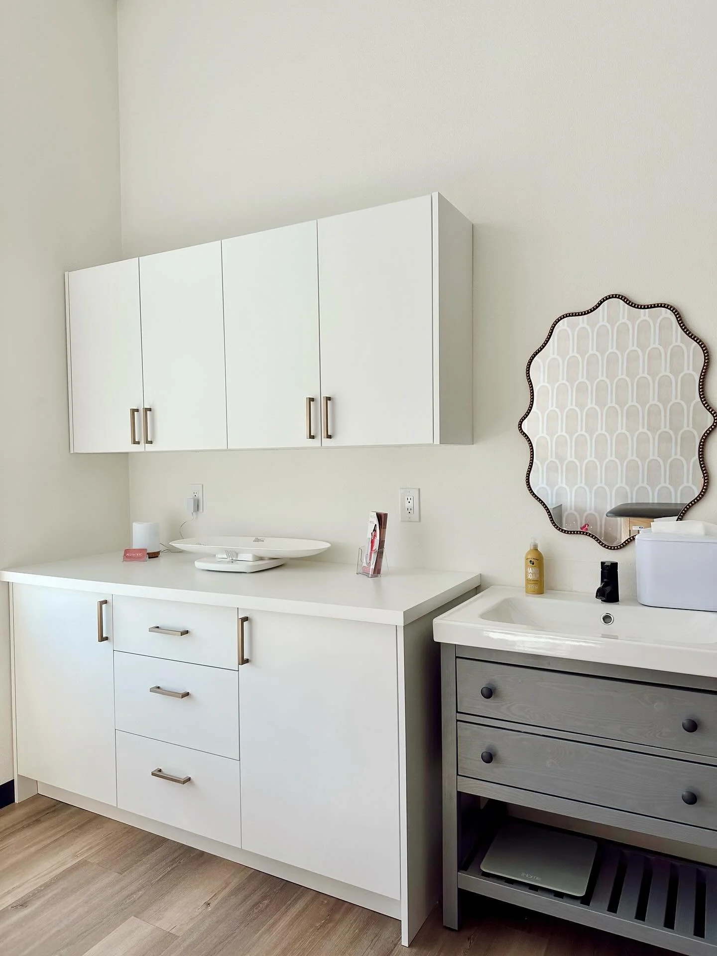 Project Highlight! We built these custom cabinets to help add much needed storage for Andi as she opens her brand new practice. Wishing her all the best as she begins caring for little ones in our community! 💙👶🏻
