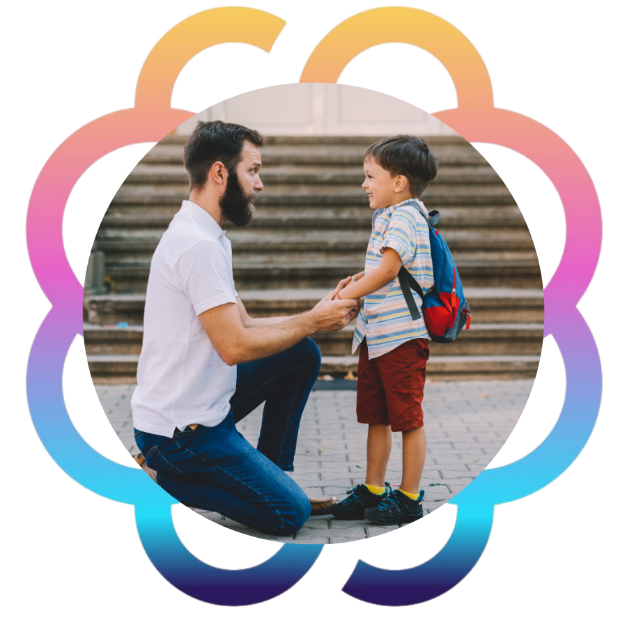 Caregiver receiving guidance and tools to strengthen parenting skills and family connection.