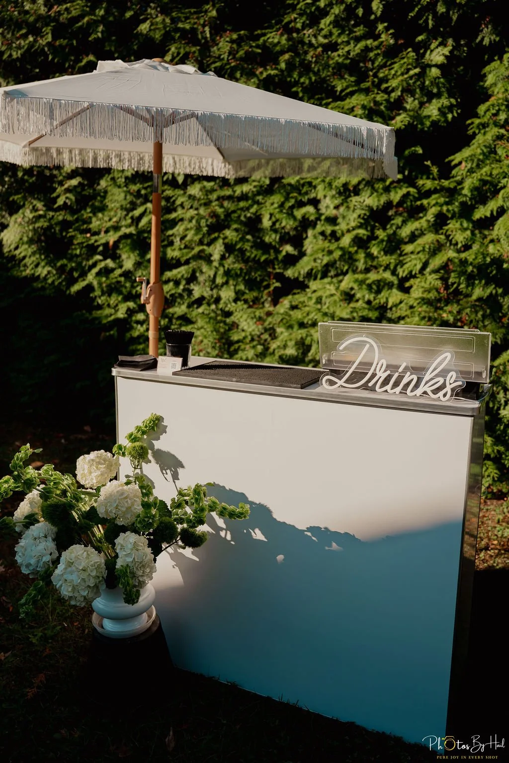 Mobile bar set up with satellite bar