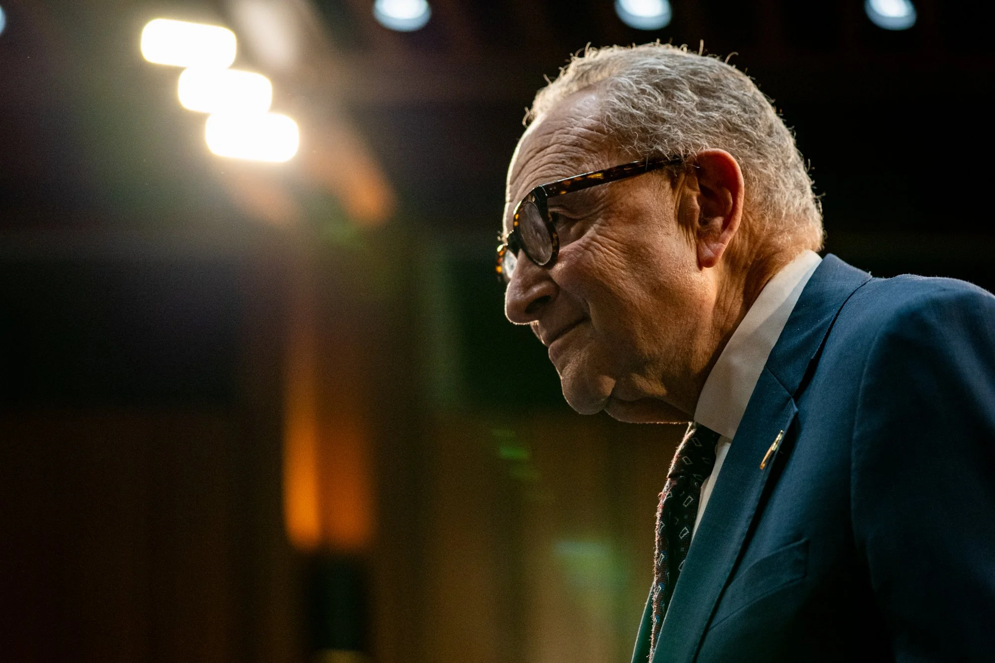 Senate Minority Leader Chuck Schumer (D-N.Y.) leaves a hearing at the U.S. Capitol in Washington, D.C. on June 23, 2026.