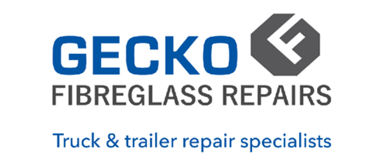Logo for Gecko Fibreglass Repairs, a sub-brand of Fruehauf in New Zealand