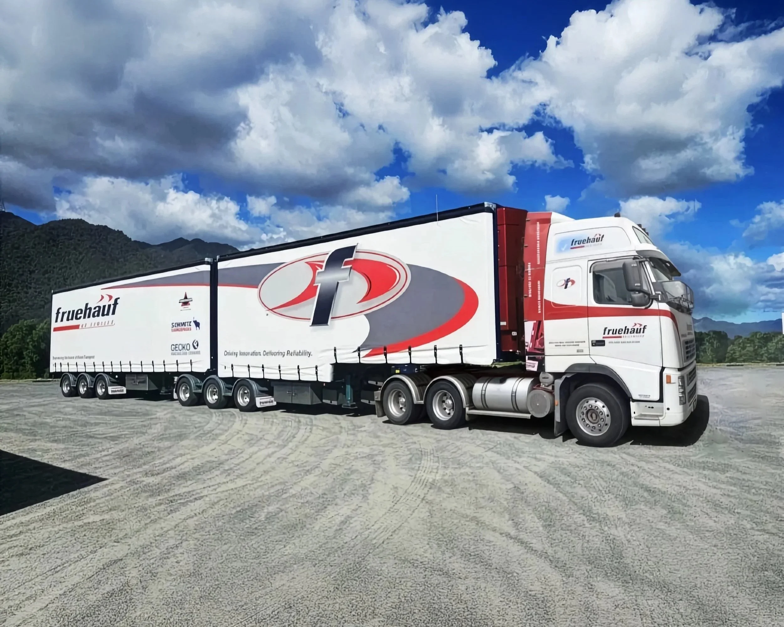 Fruehauf NZ branded truck for New Zealand's widest range of new trailers and truck bodies