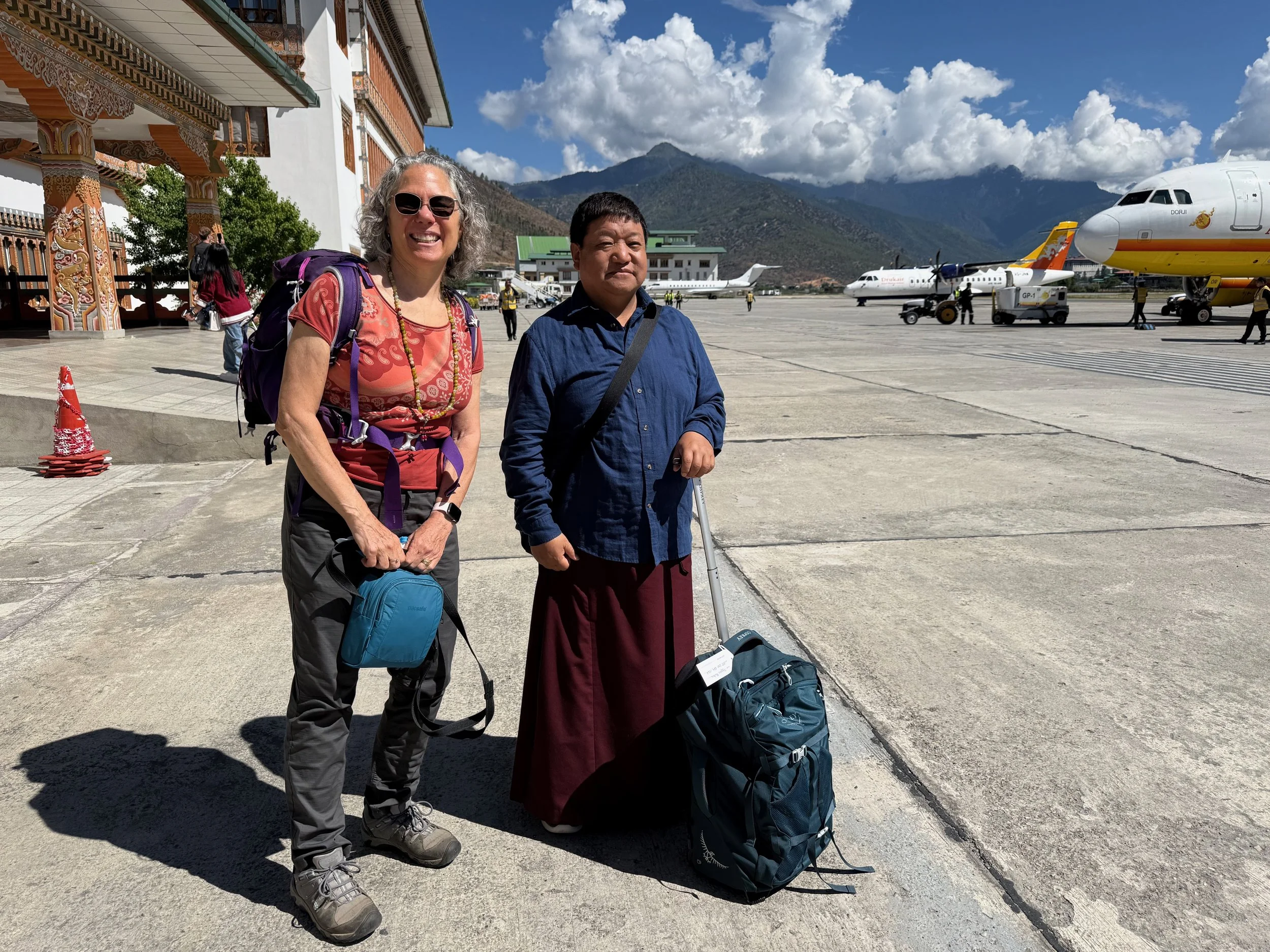 Laura with Orgyen Chowang Rinpoche in Bhutan