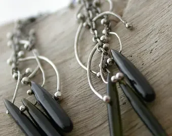 Green Tourmaline Tendril Earrings