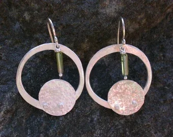 Forged Ring Around the Moon Earrings