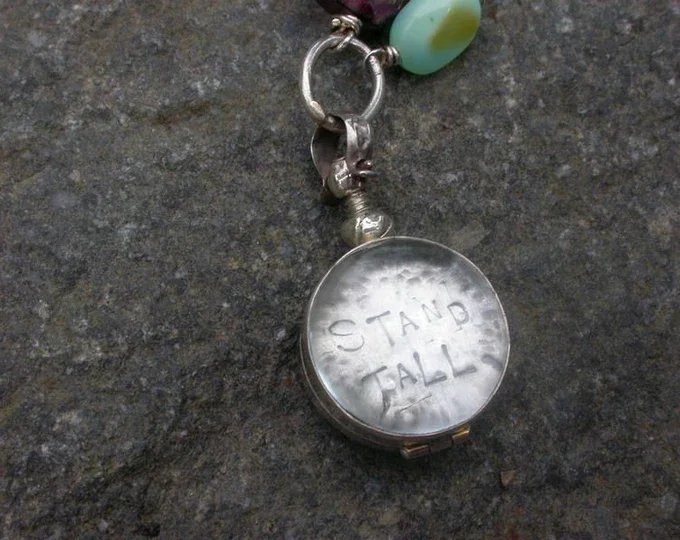 Glass Locket with Tourmaline Slab