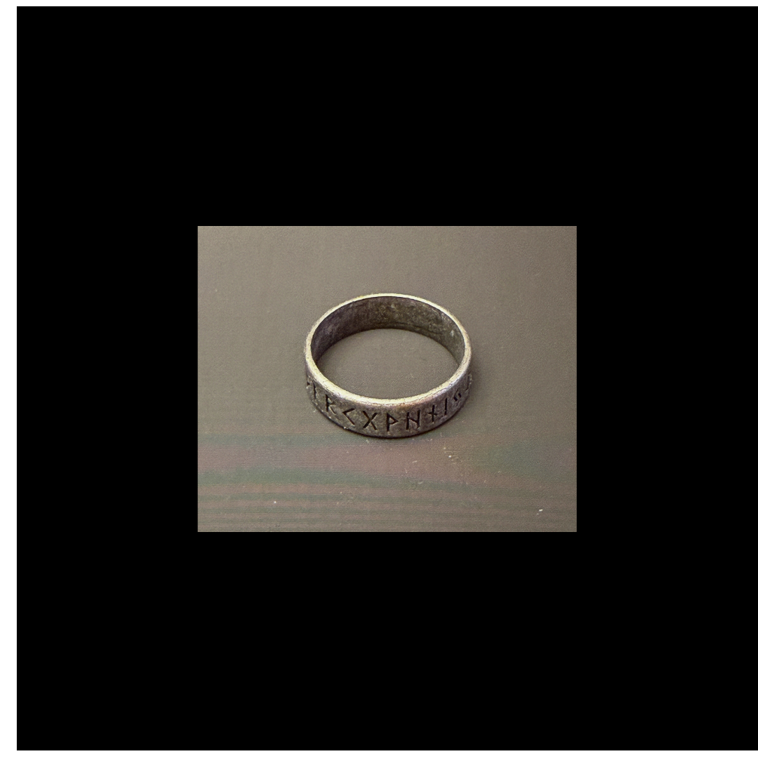 Viking Runes Silver Tone Ring - Size 13