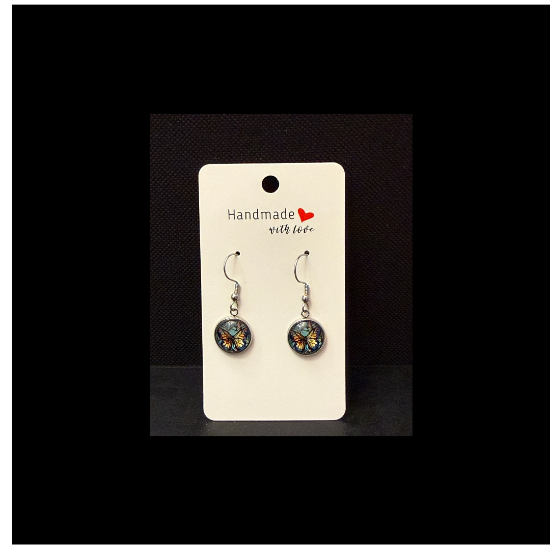 Enchanting Stained Glass Butterfly Earrings
