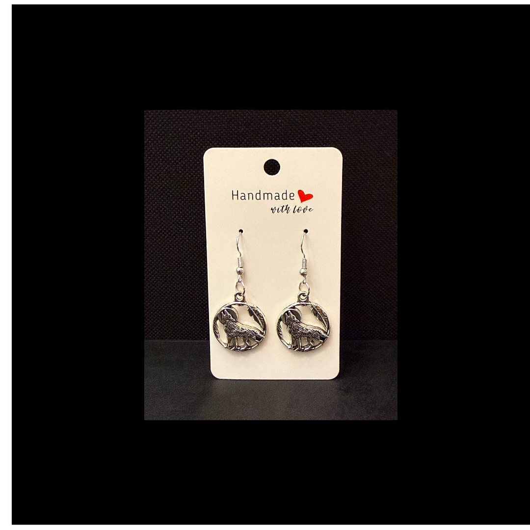Mystic Wolf  Dangle Earrings