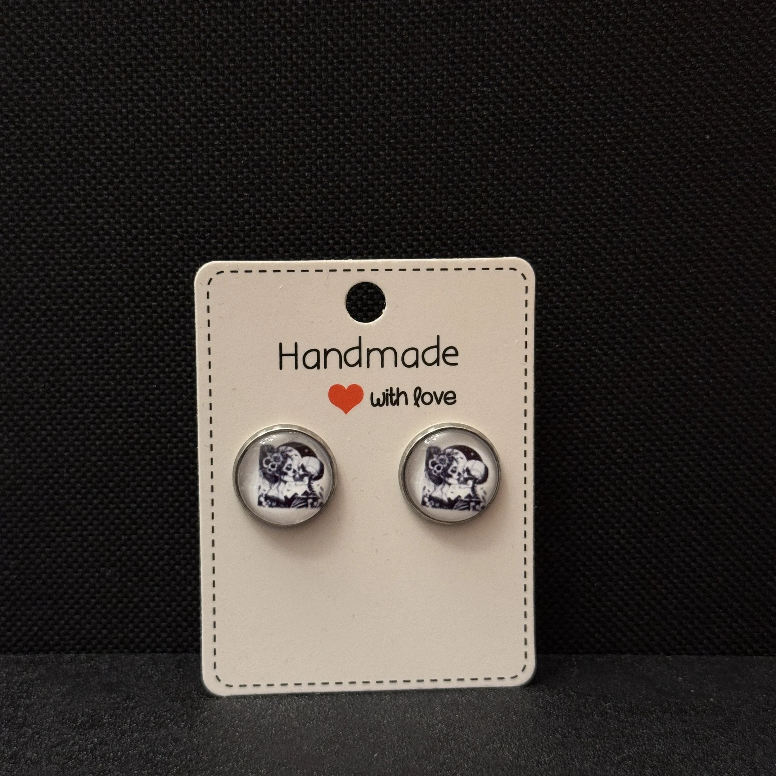 Skeleton Couple Stud Earrings